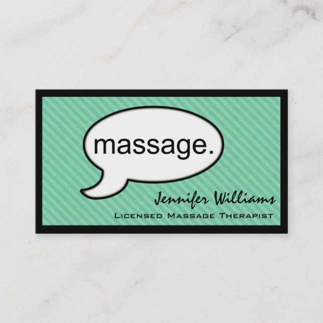 Tarjeta De Visita Thought Cloud Massage Therapist Business Card (Anverso)