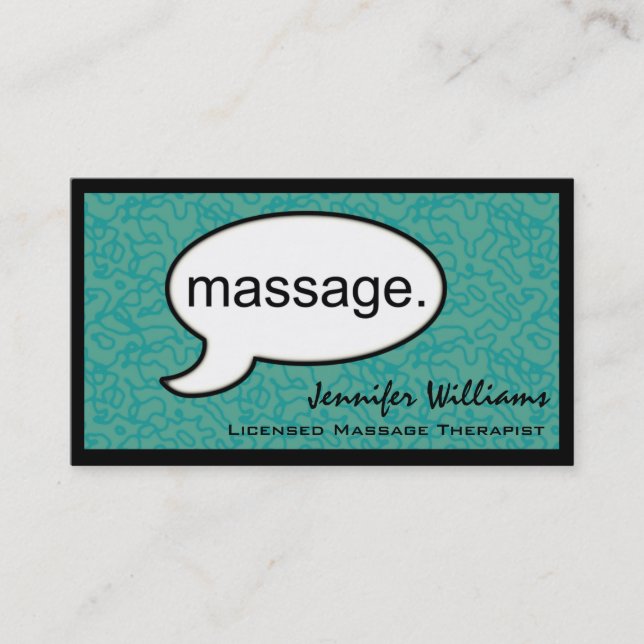 Tarjeta De Visita Thought Cloud Massage Therapist Business Card (Anverso)