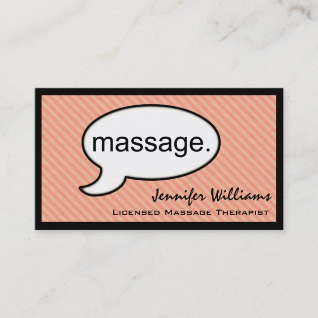 Tarjeta De Visita Thought Cloud Massage Therapist Business Card (Anverso)