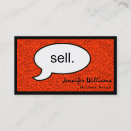 Tarjeta De Visita Thought Cloud Sell Salesman Business Card