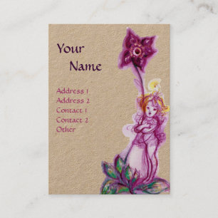 Tarjeta De Visita THUMBELINA MONOGRAM morado ultravioleta Kraft