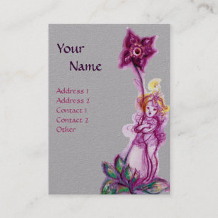 Tarjeta De Visita THUMBELINA MONOGRAM Papel gris de flores ultraviol
