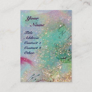 TARJETA DE VISITA THUMBELINA QUE DUERME ENTRE LAS HOJAS COLOR DE