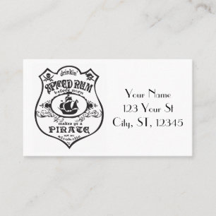 Tarjeta De Visita Thunder_Cove, bebida pirata de ron picada