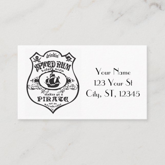 Tarjeta De Visita Thunder_Cove, bebida pirata de ron picada  (Anverso)