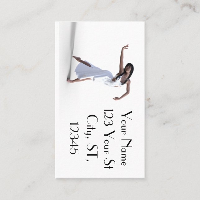 Tarjeta De Visita Thunder_Cove de bailarina de vestir blanco    (Anverso)