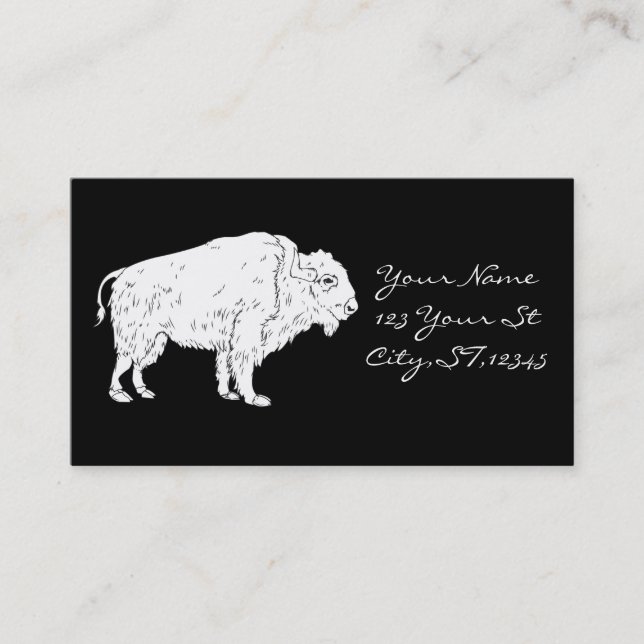 Tarjeta De Visita Thunder_Cove de búfalo blanco (Anverso)