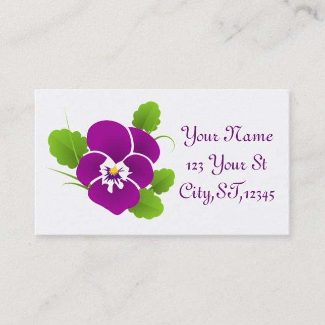 Tarjeta De Visita Thunder_Cove de la flor de color púrpura (Anverso)
