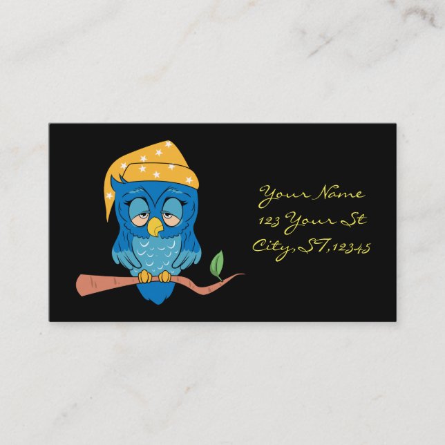 Tarjeta De Visita Thunder_Cove de Lechuza Sleepy (Anverso)