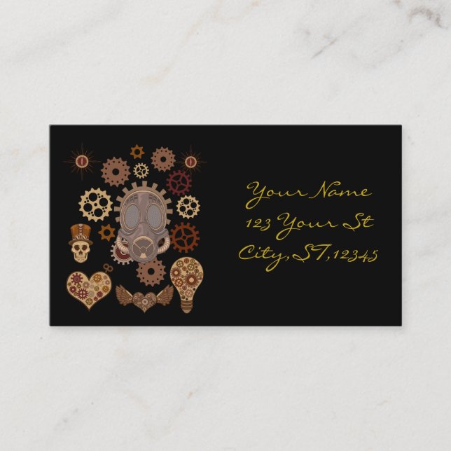 Tarjeta De Visita Thunder_Cove del tema Steampunk (Anverso)