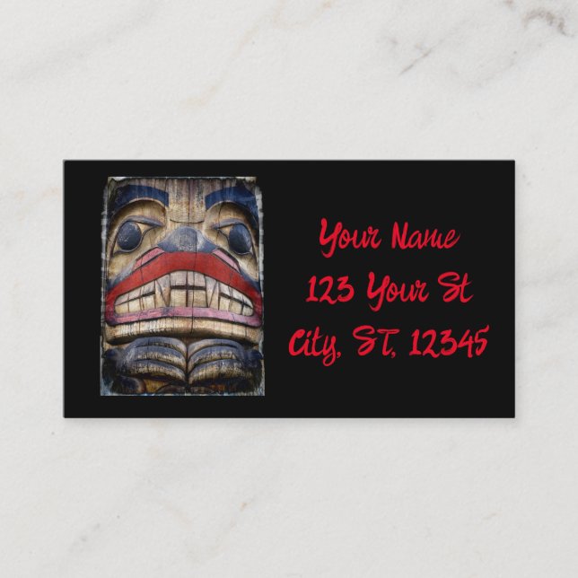 Tarjeta De Visita Thunder_Cove del tórax del tótem (Anverso)