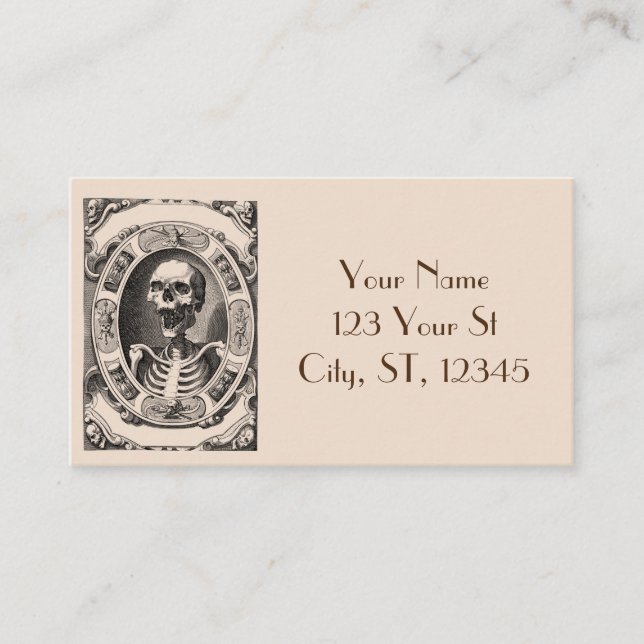 Tarjeta De Visita Thunder_Cove, flamante cráneo humano (Anverso)