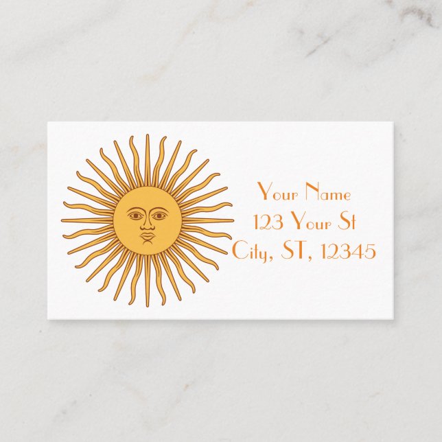Tarjeta De Visita Thunder_Cove, Ilustracion de arte de Sun face (Anverso)