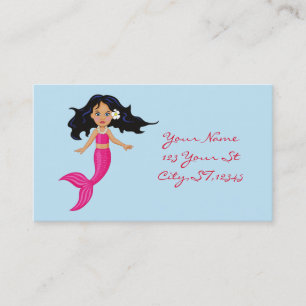 Tarjeta De Visita Thunder_Cove, sirena de cola rosa