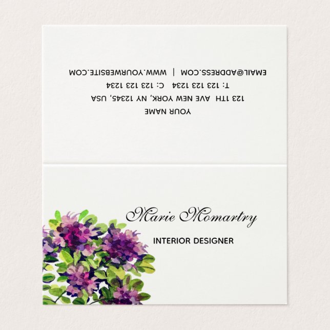Tarjeta De Visita Thyme (Exterior desplegado)