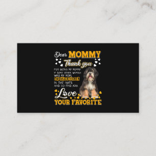Tarjeta De Visita Tibetan Terrier Dear Mommy Thank You For Being My 
