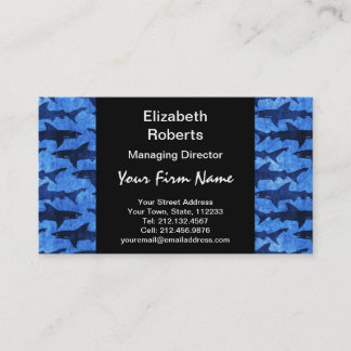 Tarjeta De Visita Tiburones en el mar azul profundo