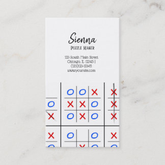Tarjeta De Visita Tic tac toe patrón