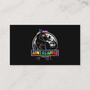 Tarjeta De Visita Tie Dye Auntasaurus Tía Dinosaur Rex Mothe