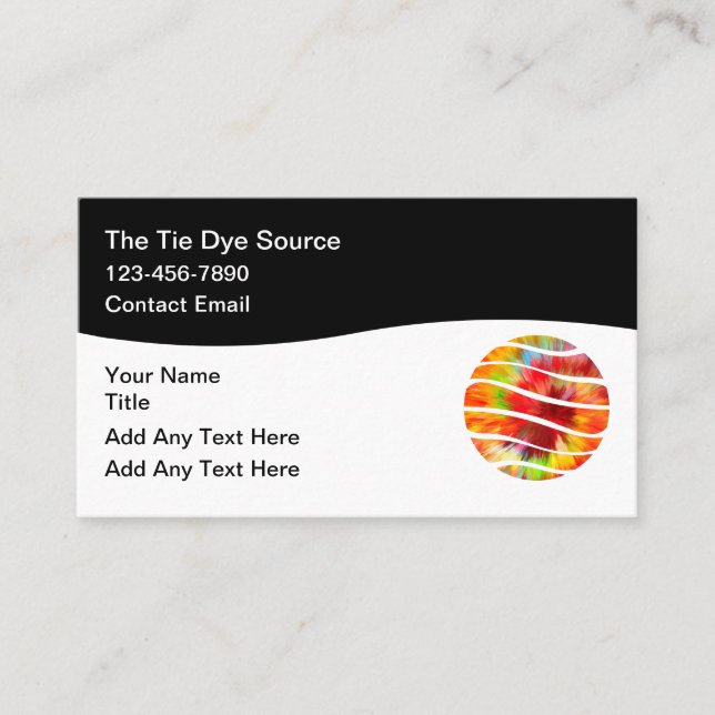 Tarjeta De Visita Tie Dye Theme Trendy Business Cards (Anverso)