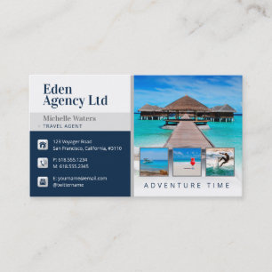 Tarjeta De Visita Tiempo de aventura   Turismo   Agente de viajes