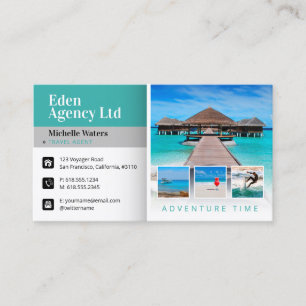 Tarjeta De Visita Tiempo de aventura   Turismo   Agente de viajes