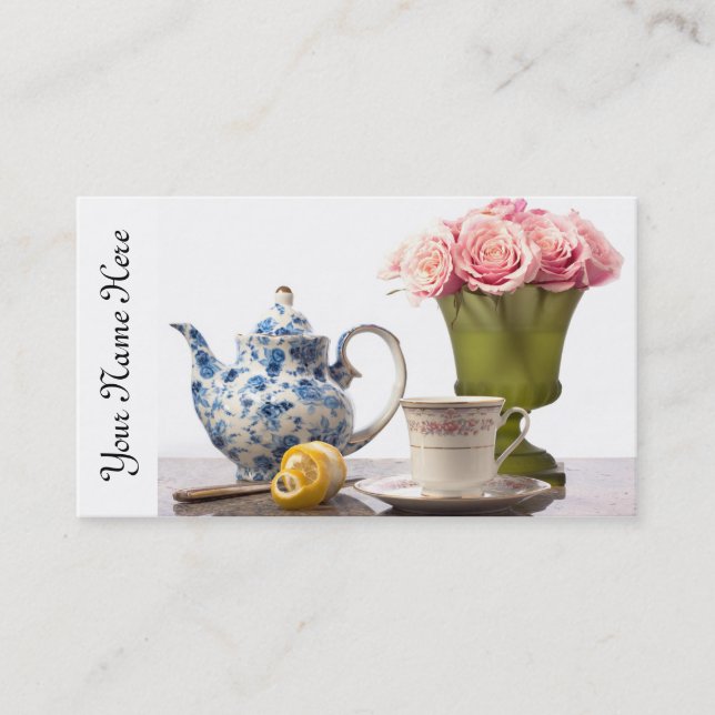 Tarjeta De Visita Tiempo del té (Anverso)