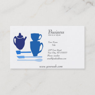 Tarjeta De Visita Tiempo inglés del té de la cocina de la acuarela