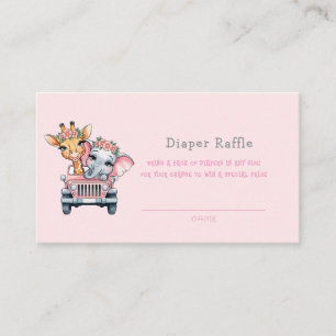 Tarjeta De Visita Tiempo para un Chica de Aventura Diaper Raffle