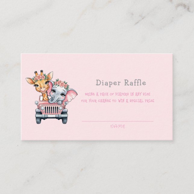 Tarjeta De Visita Tiempo para un Chica de Aventura Diaper Raffle (Anverso)
