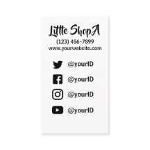 Tienda/artista/tarjeta de visita social de los
