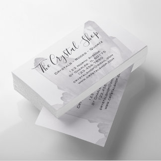 Tarjeta De Visita Tienda Black and White Crystal Rock