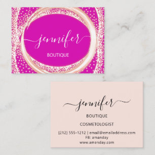 Tarjeta De Visita Tienda Boutique Profesional Beauty Rosa Pink
