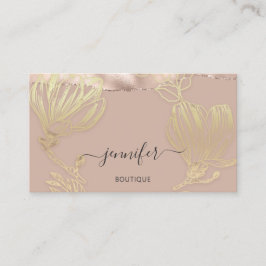 Tarjeta De Visita Tienda Boutique QR Código Polvo Rosa Floral