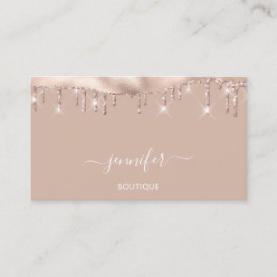 Tarjeta De Visita Tienda Boutique Rosa de código QR Perforaciones de