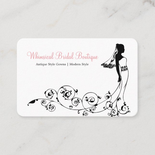 Tarjeta De Visita Tienda Bridal Gown (Anverso)