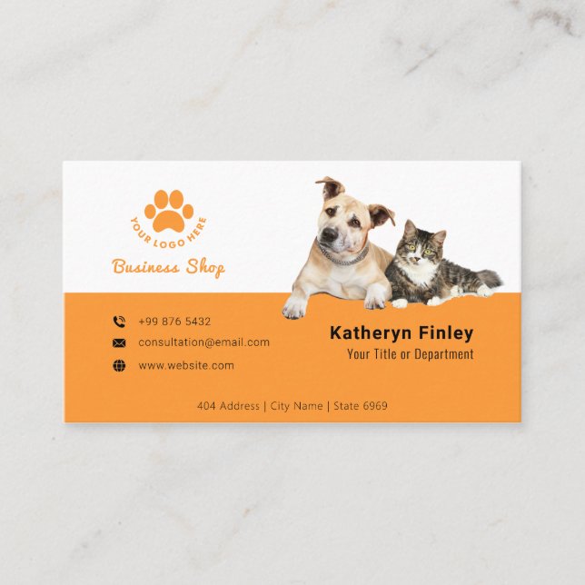Tarjeta De Visita Tienda de animales de negocios | Negocio Minimalis (Anverso)