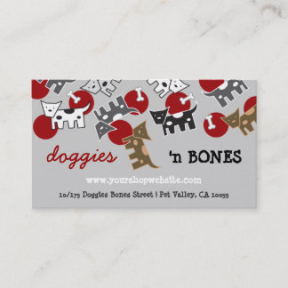 Tarjeta De Visita Tienda de animales manchada dibujo animado lindo