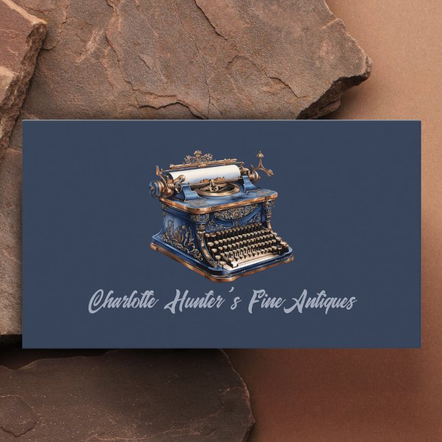 Tarjeta De Visita Tienda de antigüedades, antigua máquina de escribi (Subido por el creador)