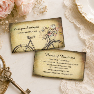 Tarjeta De Visita Tienda de Antigüedades Bicicleta Vintage