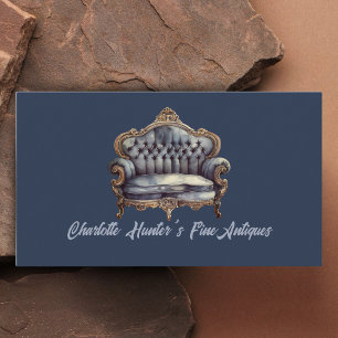 Tarjeta De Visita Tienda de antigüedades, sofá antiguo vintage, dora