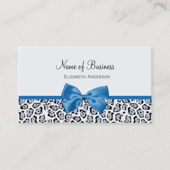 Tarjeta De Visita Tienda de Arcos de Leopardo Azul (Anverso)