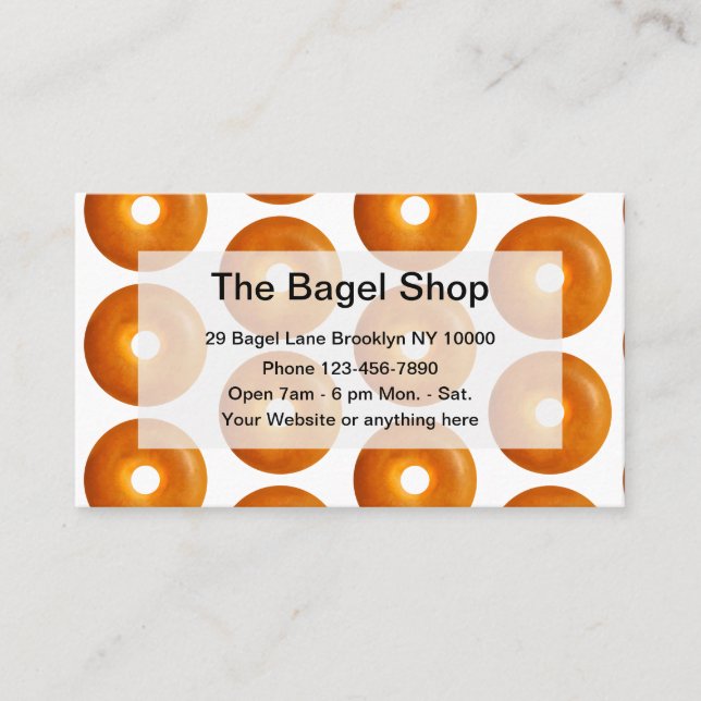 Tarjeta De Visita Tienda De Bagel Y Panadería (Anverso)