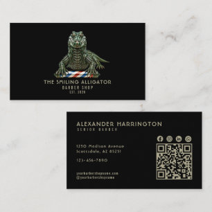 Tarjeta De Visita Tienda de Barbería Moderna Iconos Sociales Código 