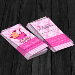 Tarjeta De Visita Tienda de bebés Tienda Boutique Pink Stroller