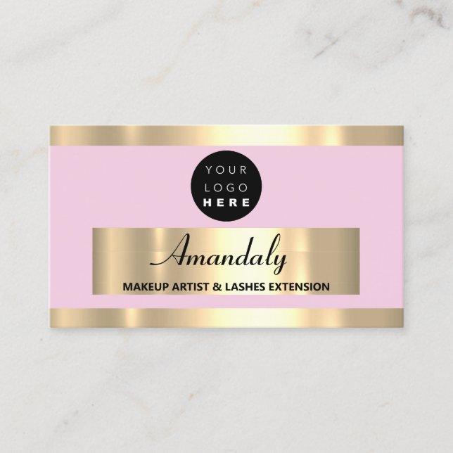 Tarjeta De Visita Tienda de belleza Gold Frame (Anverso)