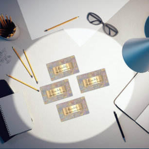 Tarjeta De Visita Tienda de belleza Gold Strokes Pastel Smoky Marble