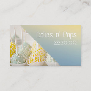 Tarjeta De Visita Tienda de Cake Pops Cupcakes Panadería Catering