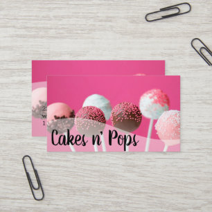 Tarjeta De Visita Tienda de Cake Pops Cupcakes Panadería Servicio de