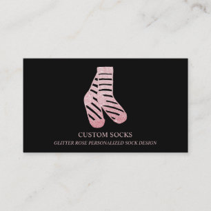 Tarjeta De Visita Tienda de calcetines rosa oro